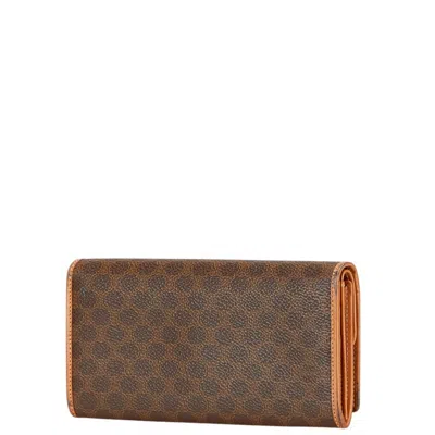 Pre-owned Celine Brown Pvc Leather Long Wallet (bi-fold) ()