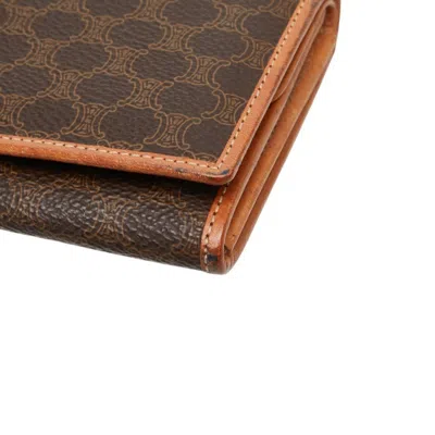 Pre-owned Celine Brown Pvc Leather Long Wallet (bi-fold) ()