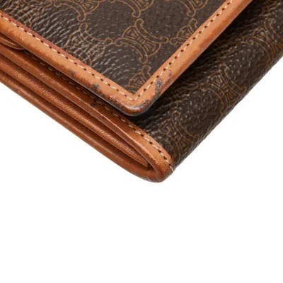 Pre-owned Celine Brown Pvc Leather Long Wallet (bi-fold) ()