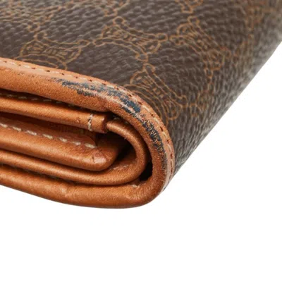 Pre-owned Celine Brown Pvc Leather Long Wallet (bi-fold) ()