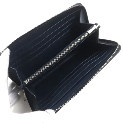 Pre-owned Celine Dark Navy Leather Long Wallet (bi-fold) () In Blue