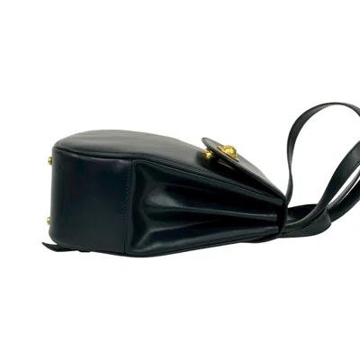 Pre-owned Celine Navy Leather Backpack () In Blue