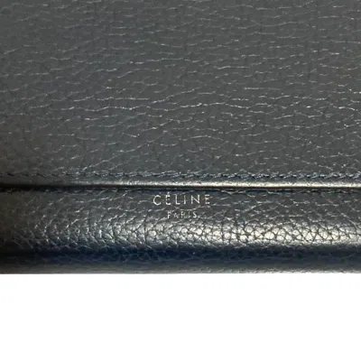 Pre-owned Celine Navy Long Wallet (tri-fold) () In Blue