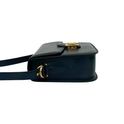 Pre-owned Celine Navy Leather Pochette Shoulder Bag () In Blue
