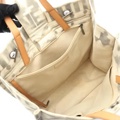 Pre-owned Chanel Beige Brown Canvas Leather Tote Bag () In Multi