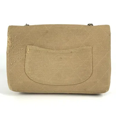 Pre-owned Chanel Beige Cotton Shoulder Bag () In Sand