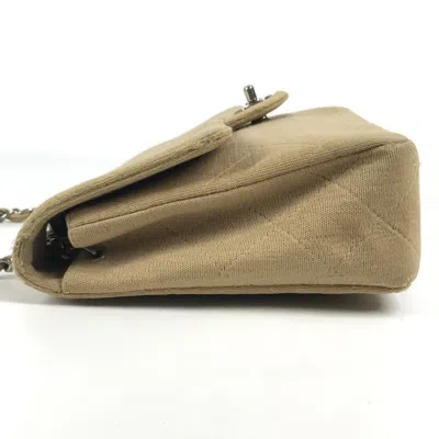 Pre-owned Chanel Beige Cotton Shoulder Bag () In Sand
