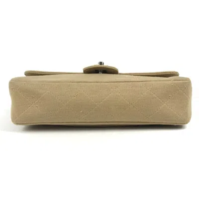 Pre-owned Chanel Beige Cotton Shoulder Bag () In Sand