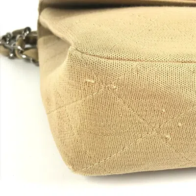 Pre-owned Chanel Beige Cotton Shoulder Bag () In Sand