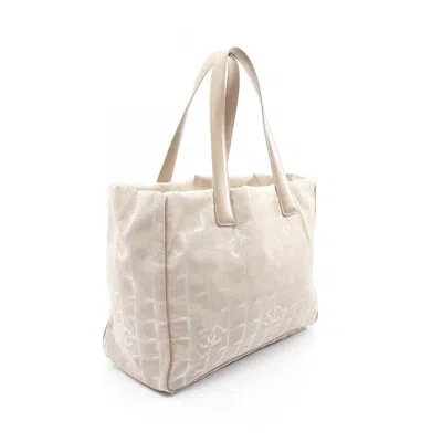 Pre-owned Chanel Beige New Travel Line Leather Tote Bag () In Sand