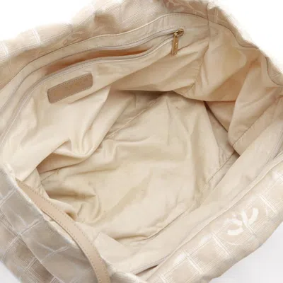 Pre-owned Chanel Beige New Travel Line Leather Tote Bag () In Sand