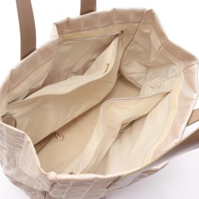 Pre-owned Chanel Beige New Travel Line Leather Tote Bag () In Sand