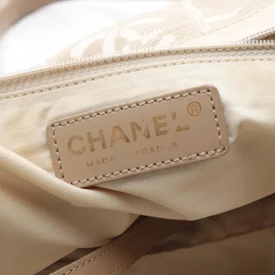 Pre-owned Chanel Beige New Travel Line Leather Tote Bag () In Sand