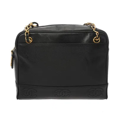 Pre-owned Chanel Black Blue Shoulder Bag () In Multi