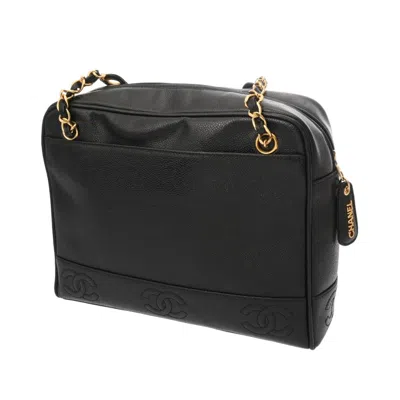 Pre-owned Chanel Black Blue Shoulder Bag () In Multi