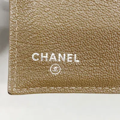Pre-owned Chanel Black Brown Leather Long Wallet (tri-fold) () In Multi
