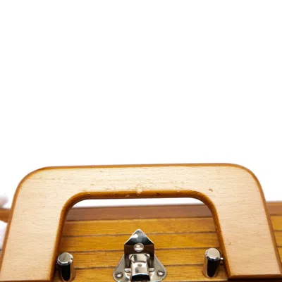 Pre-owned Chanel Black Brown Wood Leather Handbag Vanity Bag () In Multi