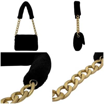 Pre-owned Chanel Black Fur Shoulder Bag ()