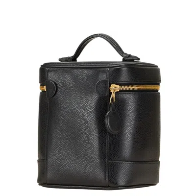 Pre-owned Chanel Black Grained Calfskin Pouch Vanity Bag ()