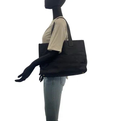 Pre-owned Chanel Black Nylon Leather Shoulder Bag Tote Bag ()