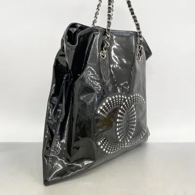 Pre-owned Chanel Black Patent Leather Tote Bag ()