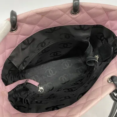 Pre-owned Chanel Black Pink Leather Tote Bag () In Multi