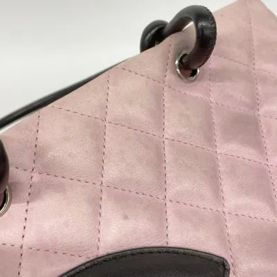 Pre-owned Chanel Black Pink Leather Tote Bag () In Multi