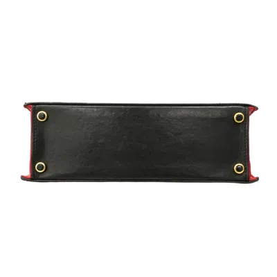 Pre-owned Chanel Black Red Color Leather Pouch Shoulder Bag () In Multi