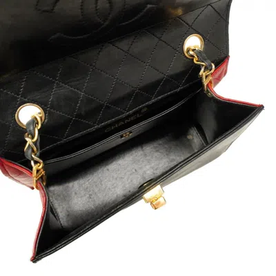 Pre-owned Chanel Black Red Color Leather Pouch Shoulder Bag () In Multi