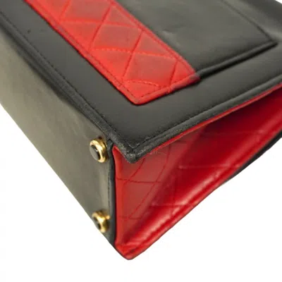 Pre-owned Chanel Black Red Color Leather Pouch Shoulder Bag () In Multi