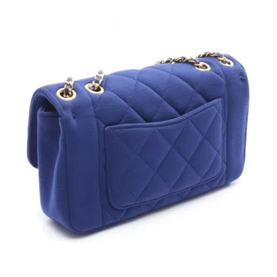 Pre-owned Chanel Blue Cotton Jersey Shoulder Bag ()