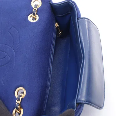 Pre-owned Chanel Blue Cotton Jersey Shoulder Bag ()
