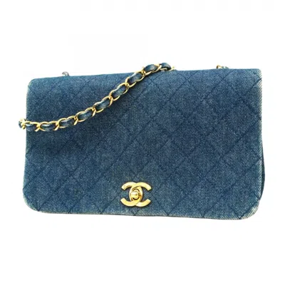 Pre-owned Chanel Blue Denim Shoulder Bag ()