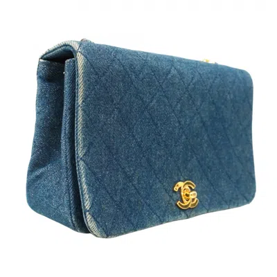 Pre-owned Chanel Blue Denim Shoulder Bag ()