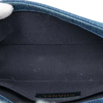 Pre-owned Chanel Blue Gold Denim Shoulder Bag ()