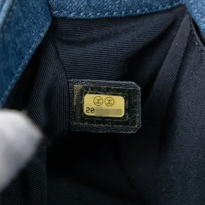 Pre-owned Chanel Blue Gold Denim Shoulder Bag ()