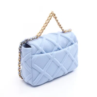 Pre-owned Chanel Blue Jersey Shoulder Bag ()