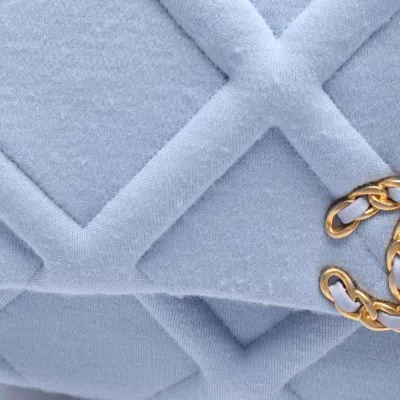 Pre-owned Chanel Blue Jersey Shoulder Bag ()