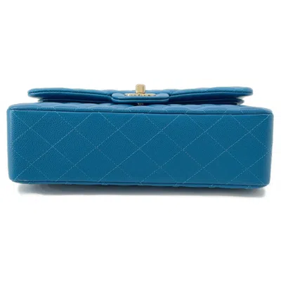 Pre-owned Chanel Blue Grained Calfskin Shoulder Bag ()