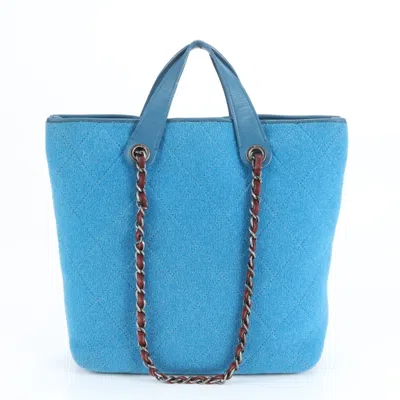 Pre-owned Chanel Blue Leather Tote Bag ()