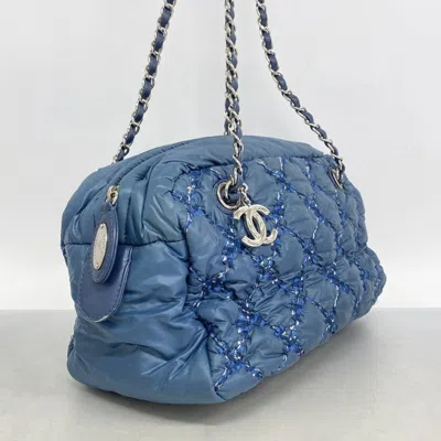 Pre-owned Chanel Blue Nylon Shoulder Bag ()