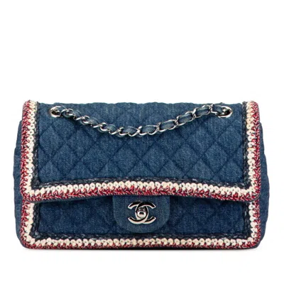 Pre-owned Chanel Blue Red Color Denim Handbag Shoulder Bag () In Multi