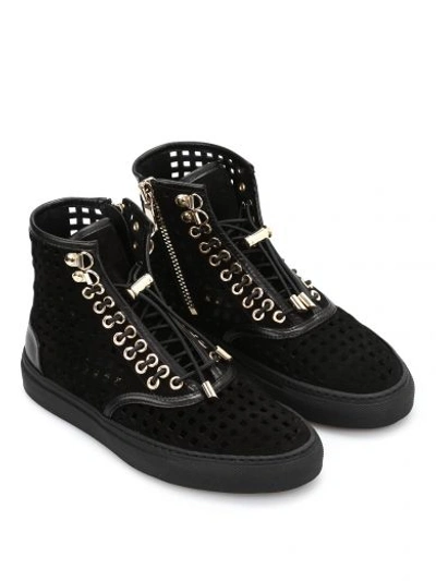 Balmain Sneakers Alte Traforate In Nero