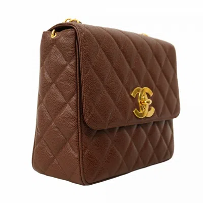 Pre-owned Chanel Brown Grained Calfskin Shoulder Bag ()