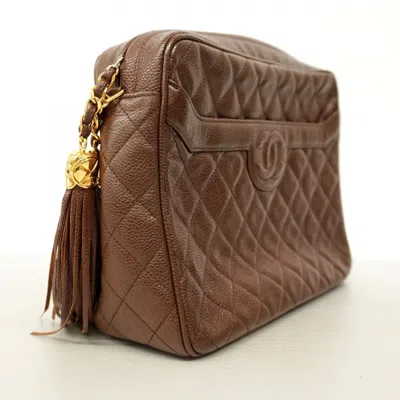 Pre-owned Chanel Brown Grained Calfskin Shoulder Bag ()