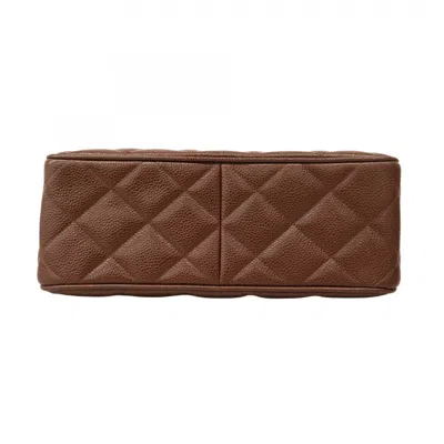 Pre-owned Chanel Brown Grained Calfskin Shoulder Bag ()