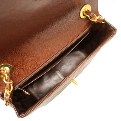 Pre-owned Chanel Brown Grained Calfskin Shoulder Bag ()