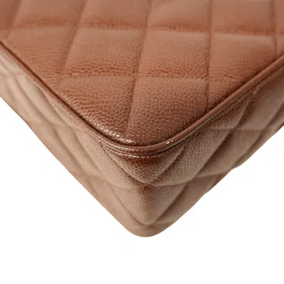 Pre-owned Chanel Brown Grained Calfskin Shoulder Bag ()