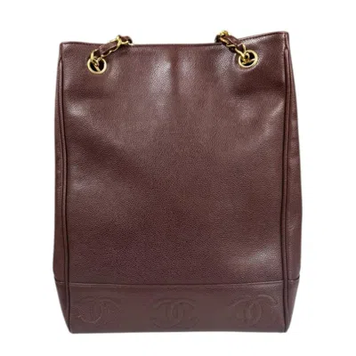 Pre-owned Chanel Brown Grained Calfskin Tote Bag ()