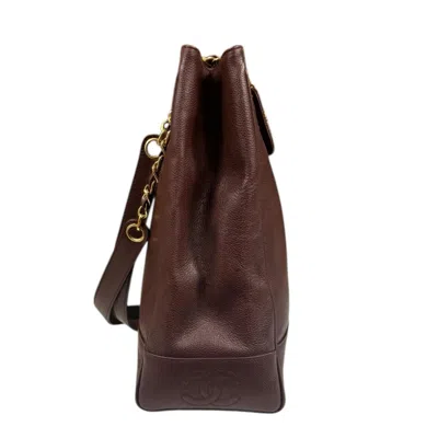 Pre-owned Chanel Brown Grained Calfskin Tote Bag ()